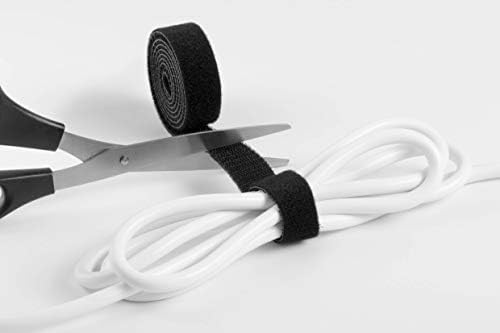 Издржлив Каволински Зафат велкро кабелска вратоврска 30, 40 Л х 1.2 В, Црна, широка 3 см
