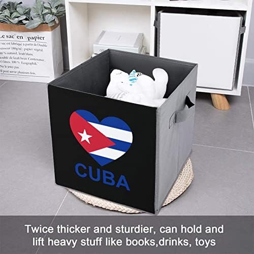 Љубов Куба Коцки За Складирање Со Рачки Преклопливи Канти За Ткаенини Организирање Корпи За Полици Плакар