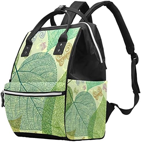 Ранец на торби за пелена VBFOFBV, NAPPY Променливите торби со повеќекратна пакет за патување, унисекс и стилски, пролетни зелени растенија