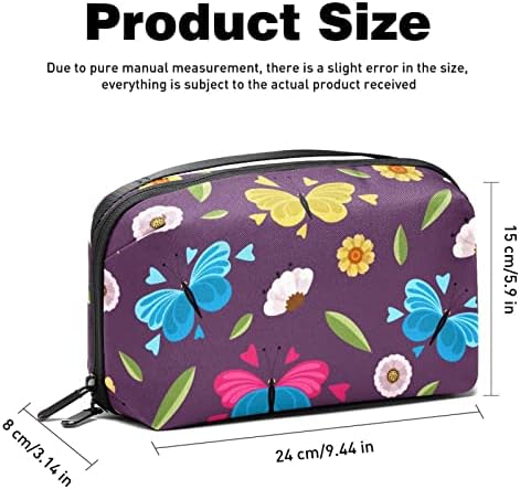 Пеперутка Виолетова Торба За Шминка За Чанта Пренослива Торба За Организатор На Патувања За Тоалети Торба За Убавина За Жени
