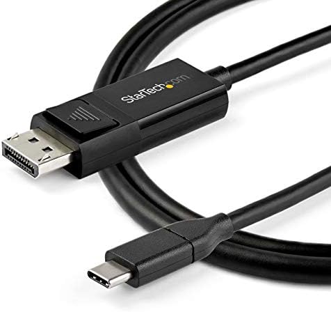 Startech.com 3FT USB C To Displayport 1.4 Кабел 8K 60Hz/4K -Бидирекција ДП до USB -C или USB -C до DP реверзибилен кабел за видео адаптер -HBR3/HDR/DSC