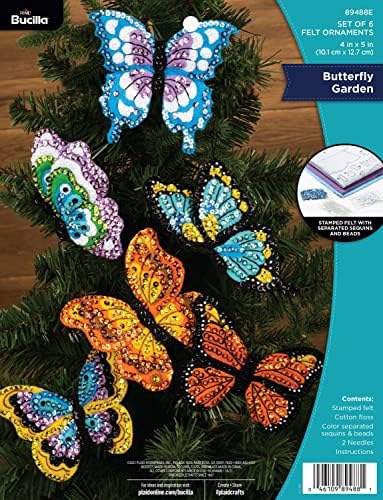 Бучила, сет на градинарски пеперутки од 6 комплет за правење украси за апликации, материјали за DIY иглички уметности и занаети, 89488E
