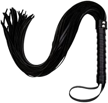 Flogger Whip Faux Leather Black Whip 27 инчи BDSM додатоци црн секс камшик возрасен секс игра Spanking секс лопатка