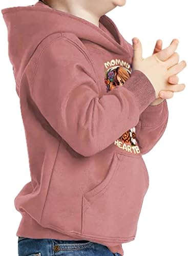 Мама за чукање на срцето на мама, Тодлер пуловер Худи - Цветен дизајн сунѓерско руно худи - уникатна худи за деца