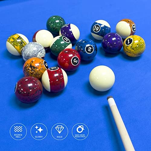 Moyansuper Billiards Bools Bools Постави стандардни топки за билијард за табела за базени комплетен сет од 16 топки со базен со ругулација