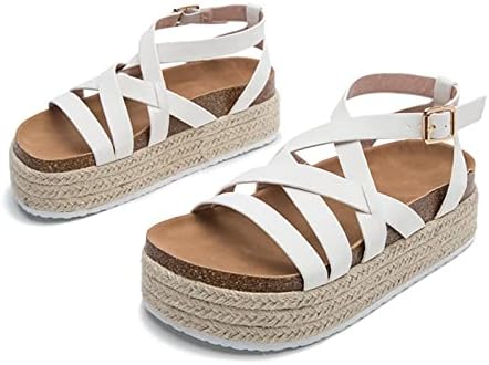 Летни сандали за жени удобно светло за дишење со отворено првенство на плажа, обични ленти за отворено на глуждот, обувки