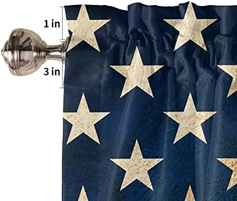4 јули Прозорци Валанси Завеса Американско Знаме Ленти Ѕвезди Патриотски Денот На Независноста Валансите Прачка Џеб Сино Црвено Рустикален Прозорец