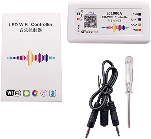 LC1000A WiFi SPI Music Spectrum Controller за LED дигитални пиксели ленти 1024 пиксели LED контролер на LED екран вграден MIC & AUX, DMX512 WiFi Master