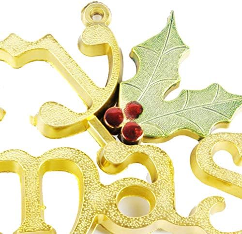 SOIMISS 2PCS Среќен Божиќен знак Декоративен сјај за висечки знаци на Божиќни врата од табла букви Плакета елка украси украси за