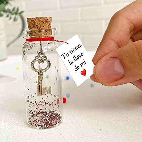 Mensaje Romántico en una botella para regalar a tu novio o novia - tarro de los deseos con una tarjeta para tu esposo o epsosa