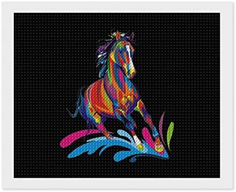 Шарен коњ поп уметност Дијамантски комплети за сликање 5d DIY целосна вежба Rhinestone Arts Wallид декор за возрасни 16 x20