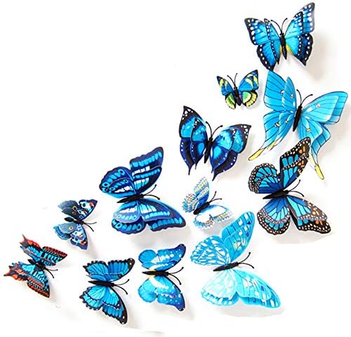 FOVSHNG 24PCS 3D Пеперутка Ѕид Декор Пеперутки Налепници Отстранлив Пеперутка Ѕид Налепници За Девојки Деца Спална Соба И Соба Декорација Фреска