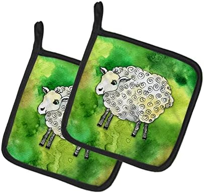 Богатства на Каролина BB5768pthd ирски овци пар на тенџере, држачи за отпорни на кујна за топлина, поставуваат топли влошки за