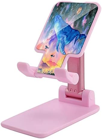 Кит нуркање во фантазиски вселенски мобилен телефон стои за биро за преклопување на висината на држачот на телефонот прилагодлив цврст штанд розов стил
