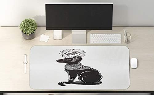 Ambesonne Окултни Компјутер Глувчето Рампа, Гроздобер Египетски Мачка Сфингата Источна Дизајн Уметност Печатење, Правоаголник Не-Лизга