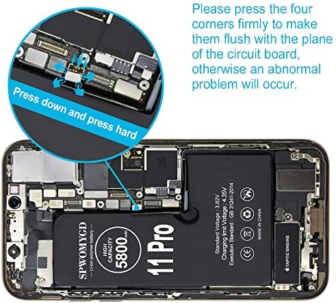 SPWOMYGD 5800mAh Надградена Батерија Со Висок Капацитет за iPhone 11 Pro, 0 Циклус Замена На Батеријата Компатибилна Со iPhone 11