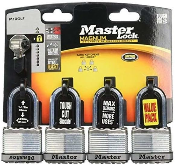 Master Lock Company M1XQLF 4PK 1-3/4 MAG LG Padlock, 1 пакет