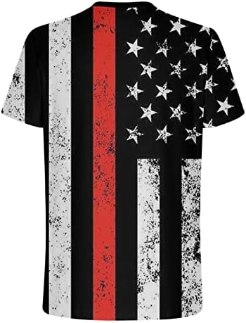 LCEPCY USA SHARG SHARGS за мажи Обичен екипаж на вратот со кратки ракави, графички маички на 4 -ти јули Патриотска атлетска маичка