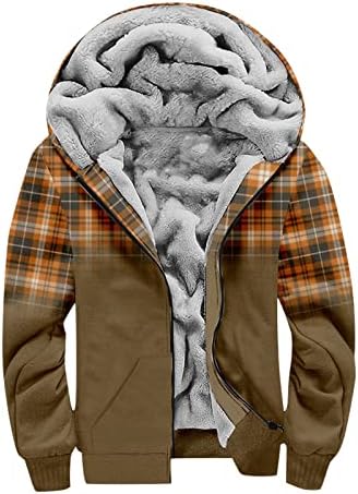 Јакни за мажи, задебелување на шерпа руно наредени топли зимски палта, гроздобер графички меки ватирана надворешна облека со