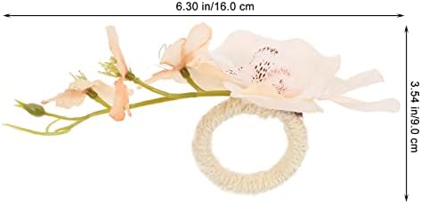 Хетотон дома украс дома декор свадба декор 4 парчиња вештачки цветни салфетки токи свилени цветни салфетки прстени романтични салфетки