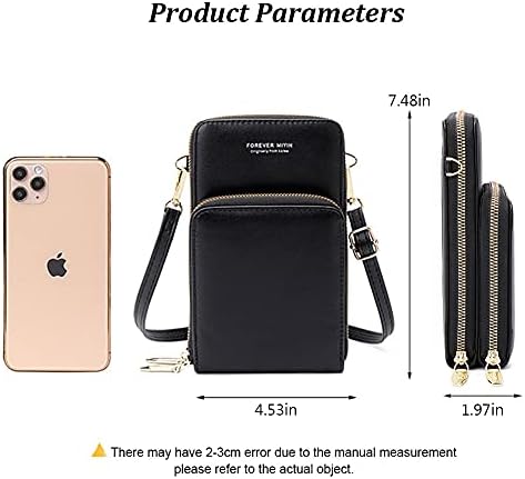 Женски екран на допир Кросбој -торба торба торба за мобилни телефони паричникот чанти и чанти со слотови за кредитни картички…