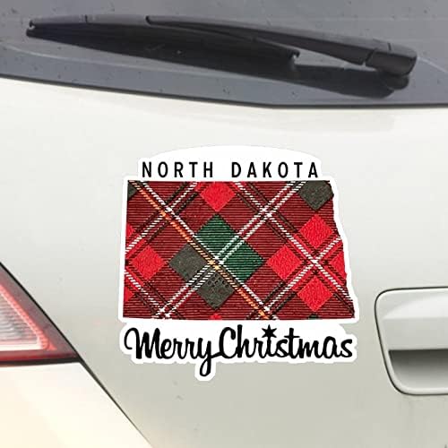 Божиќни налепници Северна Дакота Домашна држава налепници Мери Божиќ Северна Дакота Мапа за автомобили Декл Божиќна декорација прозорец