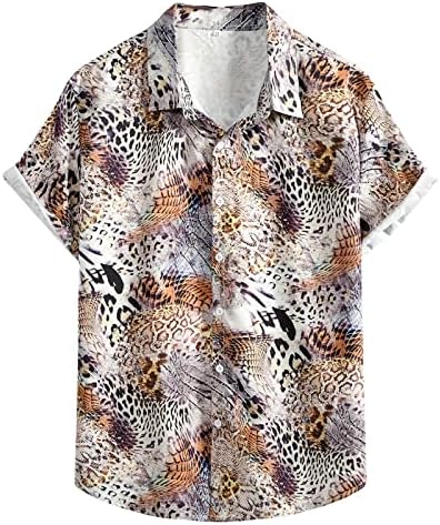 2023 Нова машка летна модна мода обична хавајска маица за печатење маица со кратки ракави кошула плажа мода случајно високо