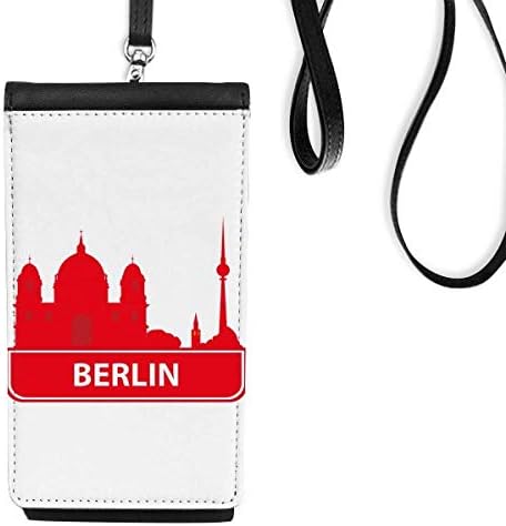 Берлин Германија Црвен обележје на моделот Телефонски чанта што виси мобилна торбичка со црн џеб