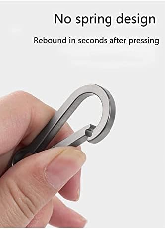 NC Titanium Carabiner Key Clip, EDC Key Ring Loop Hook ， Titanium Car Keychain ， Подарок за човек