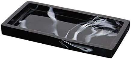 Wxxgy мермерна текстура Правоаголна плоча countertop козметичка складирање решетка за бања дома Анти лизгање смола за складирање/црна/една големина