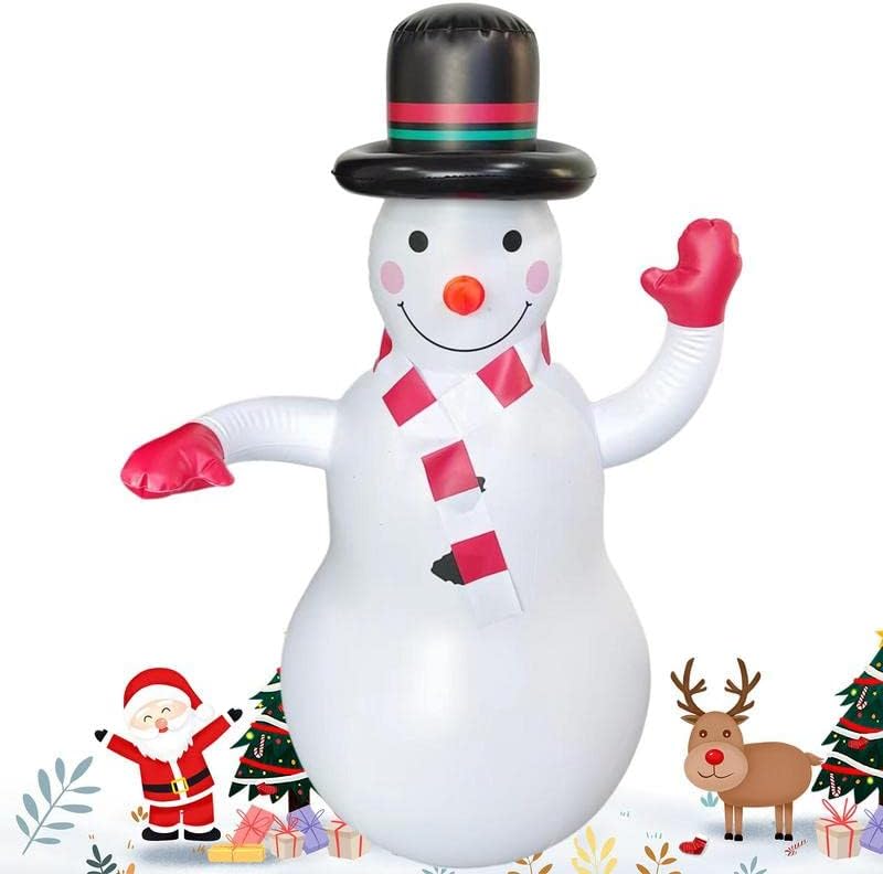 Божиќни украси на надувување на есл, надворешно надувување Снежен човек блескава Божиќна декорација Среќен Божиќ на отворено светло