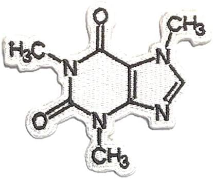 Patchclub Cafe Lover Molecule Patch - Целосно извезено, Ironелезо вклучено/Шие - хемија, наука, подароци за кафе за торба за тота, ранец