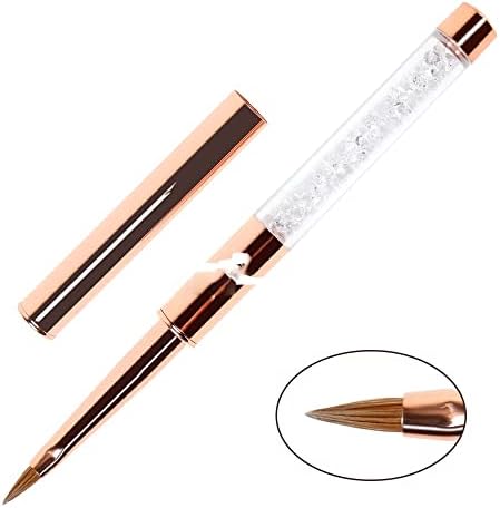 GFHLP 9pcs/Поставете розово злато нокти за четка за четки за четка поставено пенкало за измет за уметност, рамен кристално сликарство