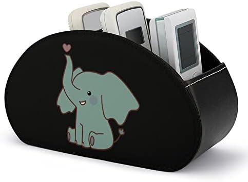 Носител на далечински управувач со срцев слон ТВ со 5 оддели PU кожен Организатор биро за складирање на кади