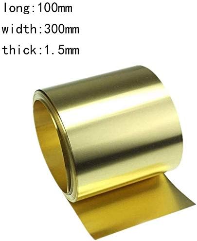 Месинг лента од месинг од месинг yuesfz, со висока чистота златен филм месинг фолија бакарен лист, 100x300x1.5 mm месинг плоча