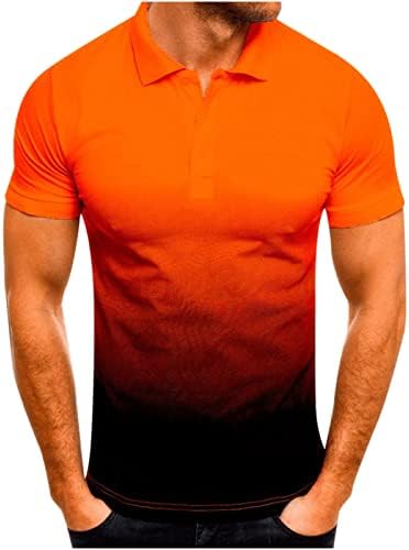 Мускулни поло маици за машки кратки ракави голф тенис маица градиент градиент маички маички врвови на пулвер спорт Jerseyерси жолта