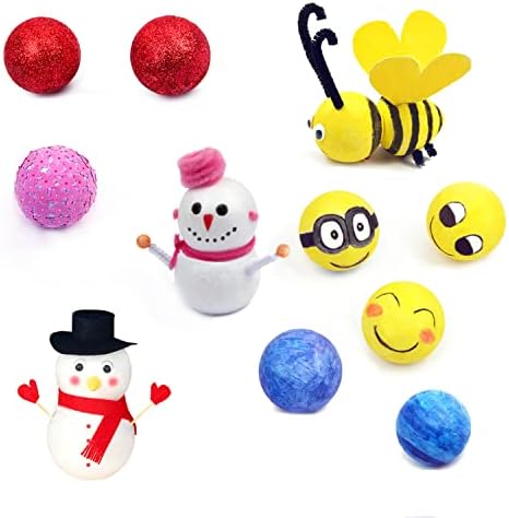 Honbay 100 парчиња цврсти мини топки од пена 1 инчи занаетчиски топки за пена за украси на училишни проекти за свадбени украси Уметнички
