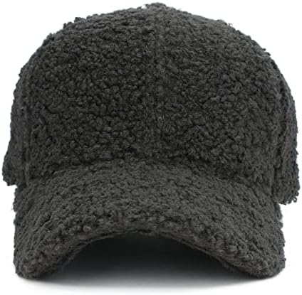 црни капи за мажи спортски капи Топло фитнес faux јагне од волна бејзбол капа за мажи жени мечето зимско отворено патување прилагодливо