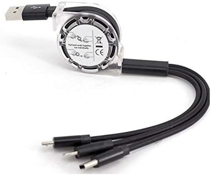 Кабел Boxwave Компатибилен со Gionee K30 Pro - Alcharch Minisync, повлечен, преносен USB кабел за Gionee K30 Pro - Jet Black