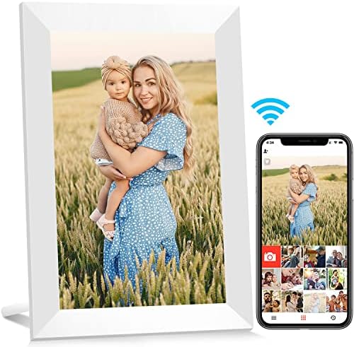 AEEZO 10.1 Инчен WiFi Дигитална Рамка За Слика, Ips Екран На Допир Паметна Рамка За Фотографии Во Облак СО Складирање ОД 16 GB, Лесно Поставување