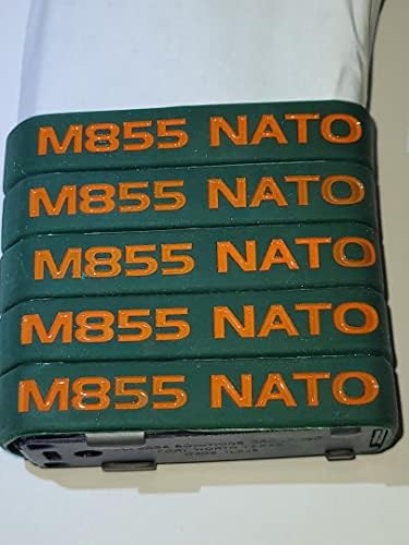 6 пакет Зелен бенд, црни букви M855 списание НАТО Означувајќи бендови во сопственост на Американците во сопственост на Американ