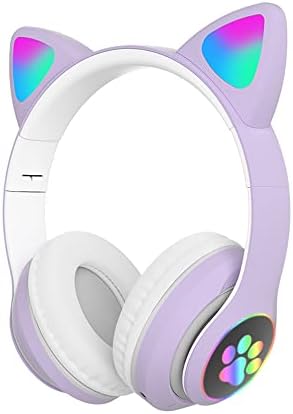 Слушалки за деца во Токани, Bluetooth безжични слушалки за деца тинејџери Возрасни, слушалки со Bluetooth преку уво со микрофон, слушалки за уво за мачки за жени жени