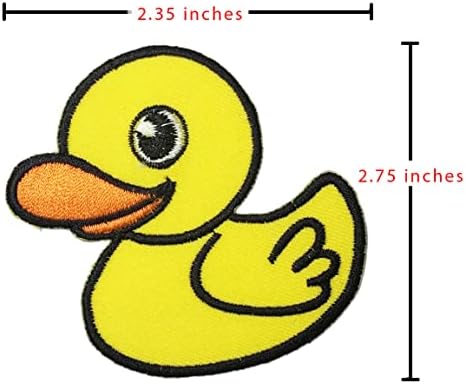 Канин симпатична патка патка запчиња за живина, извезена шива на железо на лепенка - жолта