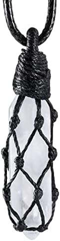 Sunyik пакет од 2 ѓердан од кристал камен за двојка, црно -бела двојка приврзок ѓердан за него и неа за Денот на вineубените