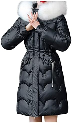 Сјајни долги палта за жени faux крзнено качулка јакна тенок, поставен поставен надолу со јакни, ладно време, топла надворешна облека
