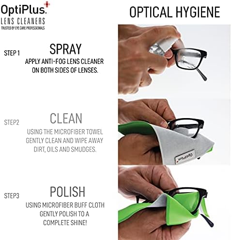 Спреј за чистење на леќи за анти-магла и двојна крпа за микрофибер | Без низа чистач и спреј за дефогирање за очила, екрани со лаптопи, паметни