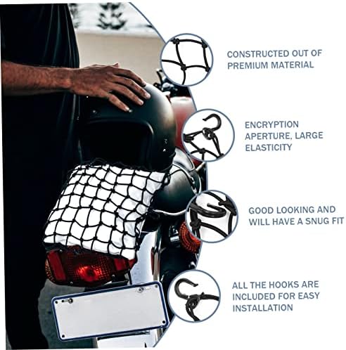 Јардве 1 Постави Мрежа Чанта Додатоци Багажникот Товар Мотоцикл Алатка Багаж Појас Црна Патување Со Кука Полипропилен