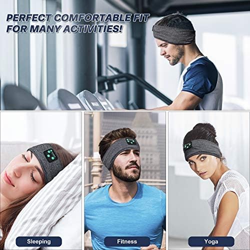 Слушалки за спиење на лавици за спиење Bluetooth Спортски ленти за глава, слушалки за безжични спортови со глава со ултра-тенки HD стерео звучници совршени за тренинг, џо