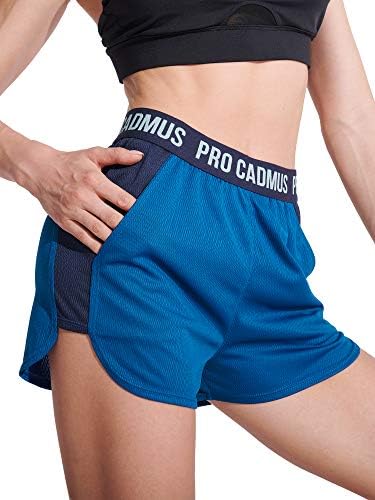 Cadmus Women'sенски мрежен рекреација за трчање шорцеви со џебови