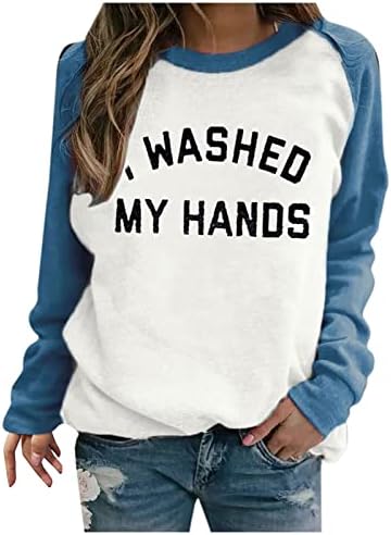 Mrgiinri да, јас сум ладен мене 24: 7 џемпер за жени смешни букви за печатење кошули гроздобер паѓаат долго раглан ракави на ракави врвови
